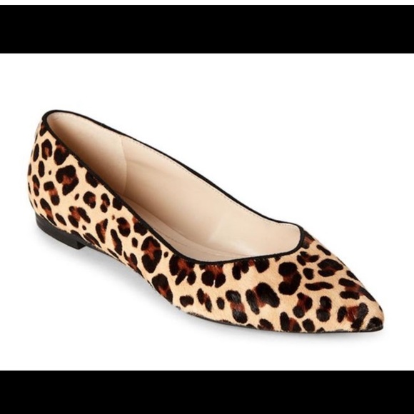Marc Fisher Analialy calf hair leopard print pointed toe flat 7.5 - Picture 14 of 15